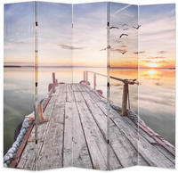 vidaXL Raumteiler klappbar 200 x 170 cm See mit Steg