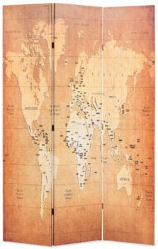 vidaXL Foldable Room Divider World Map 120 x 170 cm