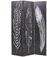 vidaXL Raumteiler klappbar 120 x 170 cm Federn Schwarz-Wei&szlig;