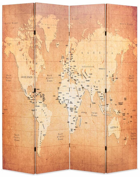 vidaXL Foldable Room Divider World Map 160 x 170 cm