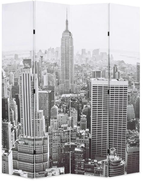 vidaXL Foldable Partition New York Black and White 160 x 170 cm