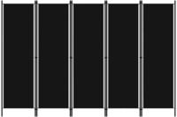 vidaXL 5-tlg. Raumteiler Schwarz 250x180 cm