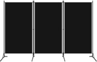 vidaXL 3-tlg. Raumteiler Schwarz 260x180 cm