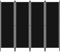 vidaXL 4-tlg. Raumteiler Schwarz 200x180 cm