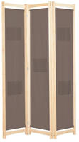 vidaXL 3-teiliger Raumteiler Braun 120 x 170 x 4 cm Stoff