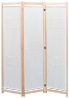 vidaXL 3-teiliger Raumteiler Creme 120 x 170 x 4 cm Stoff