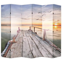 vidaXL Raumteiler klappbar 228 x 170 cm See mit Steg