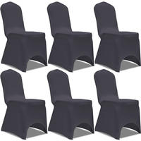 vidaXL Stretch Stuhlbezug 6 St&uuml;ck Anthrazit