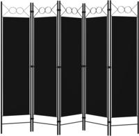 vidaXL 5-tlg. Raumteiler Schwarz 200 x 180 cm