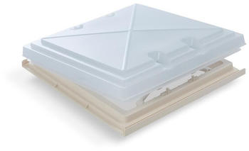 MPK Dachhaube Modell 42, 40x40cm, Milchglas, weiß, mit klappbarem Netzrahmen