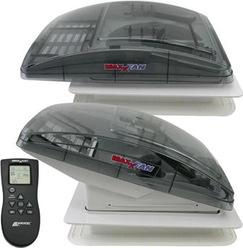 Maxxair Deluxe getönte Klarglas Dachluke 40x40 cm mit Ventilator