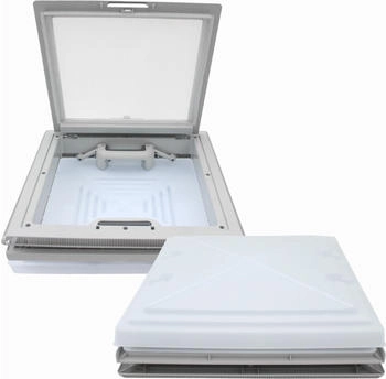MPK Dachluke 40 x 40 cm + Rollo + Netz grau