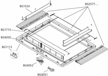 Dometic Midi Heki Style Innenrahmen komplett, Kurbelversion