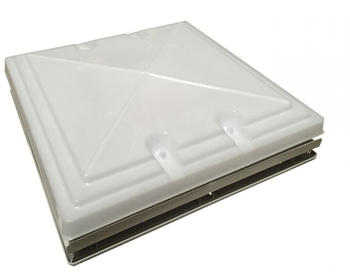 MPK Dachhaube Modell 42, 40x40cm, Milchglas, Rahmen beige, Kombi-Rollo