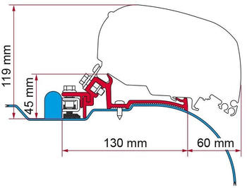 Fiamma F65/F80 Adapter für Iveco Daily H2