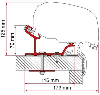 Fiamma F65/F80 Adapter für Carthago Malibu, 450cm