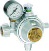 GOK Gasdruckregler EN61-DS PRO 1,5kg/h Regulierventil, schwarz, mit Manometer