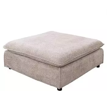 Riess-Ambiente HEAVEN - gro&szlig; 100cm champagner beige Boucl&eacute; Polsterhocker Federkern