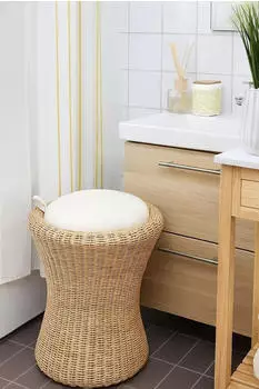 Möbel direkt online Rattan-Sitzhocker Handgeflochten 42x53 cm blau
