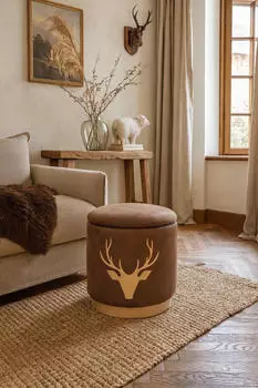 M&ouml;bel direkt online Sitzhocker mit Stauraum Lars 40x43 cm braun