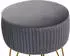 MCW Sitzhocker K47, Hocker mit Staufach, Ø 33cm, Samt-Optik hellgrau/gold