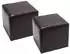 MCW 2er-Set Sitzhocker Carrara, Leder+Kunstleder 36x36x36cm braun