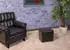 MCW 2er-Set Sitzhocker Carrara, Leder+Kunstleder 36x36x36cm braun