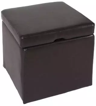 MCW Sitzhocker Aufbewahrungsbox Carrara Leder+Kunstleder 45x44x44cm braun