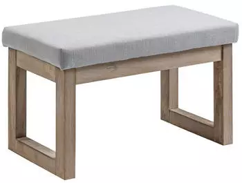 HomCom Fußbank mit Massivholzbeinen grau 68Lx38Bx42H cm