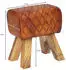 Finebuy Sitzhocker Echtleder 40x48x27 cm Fußhocker Lederhocker Massivholz Braun