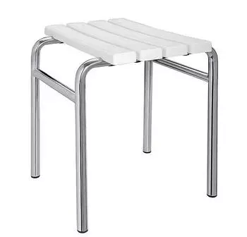 Brillantbad BELP Hocker Edelstahl Kunststoff poliert 44x45x40 cm