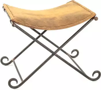 HAKU Sitzhocker Bari Echt Leder vintage braun 58x45x50cm (15957)