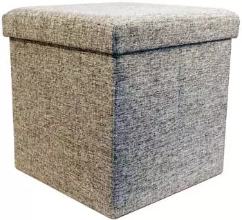 Echtwerk Sitzhocker Store Cube mit Stauraum Stoff grau 38x38x38cm