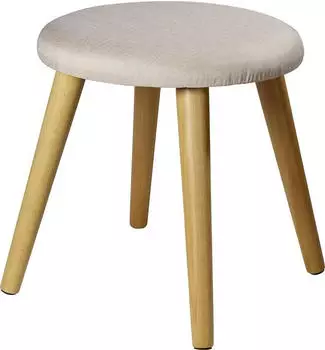 Echtwerk Sitzhocker Skandi Stoff creme Ø 40x42cm (EW-SH-0495)