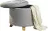 Echtwerk Sitzhocker Mary mit Stauraum Stoff grau Ø 45x41cm (EW-SH-0411)