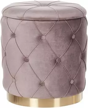 Beliani Pueblo 2er-Set Hocker mit Stauraum, Samt, Taupe