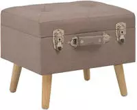 vidaXL Hocker mit Stauraum 3 Stk. Braun Stoff