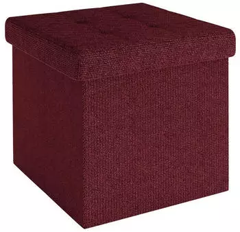 Intirilife Faltbarer Sitzw&uuml;rfel mit Stauraum 30x30x30cm Kirschrot Textil (IL-100471)
