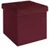 Intirilife Faltbarer Sitzwürfel mit Stauraum 30x30x30cm Kirschrot Textil (IL-100471)