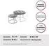 Kayoom Becky 825 Hocker 2er-Set, rund, Retro-Stil, Grau/Silber (Becky 825)