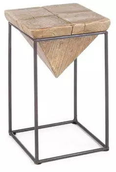 Bizzotto Prismy Hocker Tannenholz, Stahlgestell, 25,5x25,5x46cm (Prismy)