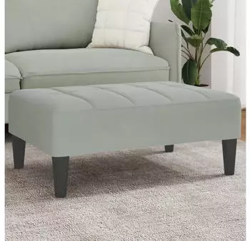 vidaXL Fu&szlig;hocker Samt Hellgrau 77x55x31cm (4007384)