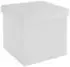 Intirilife Sitzwürfel faltbar mit Stauraum, Stoff, Weiß, 30x30x30cm (IL-100470)