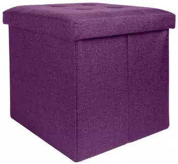 Intirilife Faltbarer Sitzw&uuml;rfel mit Stauraum, Stoff, Lila, 30x30x30cm (IL-100468)