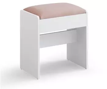 Vasagle Kailyn Schminktisch-Hocker gepolstert, Samt, mattweiss-pastellrosa (RDS001W01)