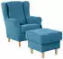 Max Winzer Lorris Sitzhocker Velourstoff petrol, 53x53x45cm (2900-5100-2051717-F01)