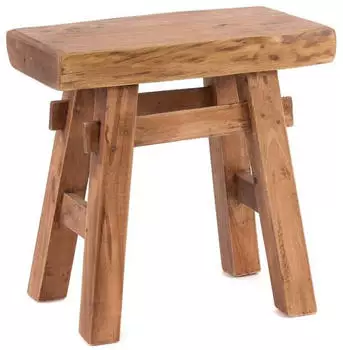 Xtradefactory Hocker "Vintage 40" Recycling-Hartholz, honigfarben gewachst (43x45x27cm)