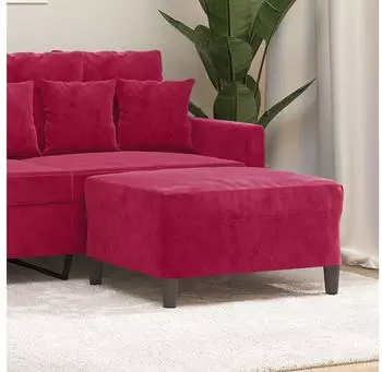 vidaXL Fu&szlig;hocker Weinrot Samt 70x55x41cm (349321)