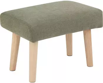 Beliani Takoma II Hocker gepolstert Stoff Grün Holzbeine (Takoma II)
