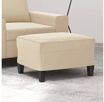 vidaXL Fu&szlig;hocker Creme Mikrofasergewebe 60x50x41cm (349345)